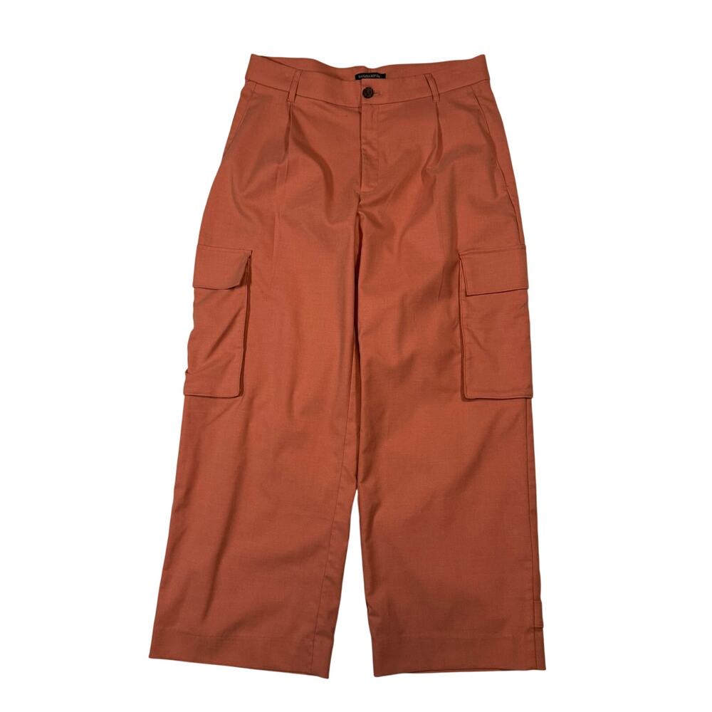 Banana Republic Women’s 10 Wide Leg Cargo Pants Getaway Twill High Rise Stretch